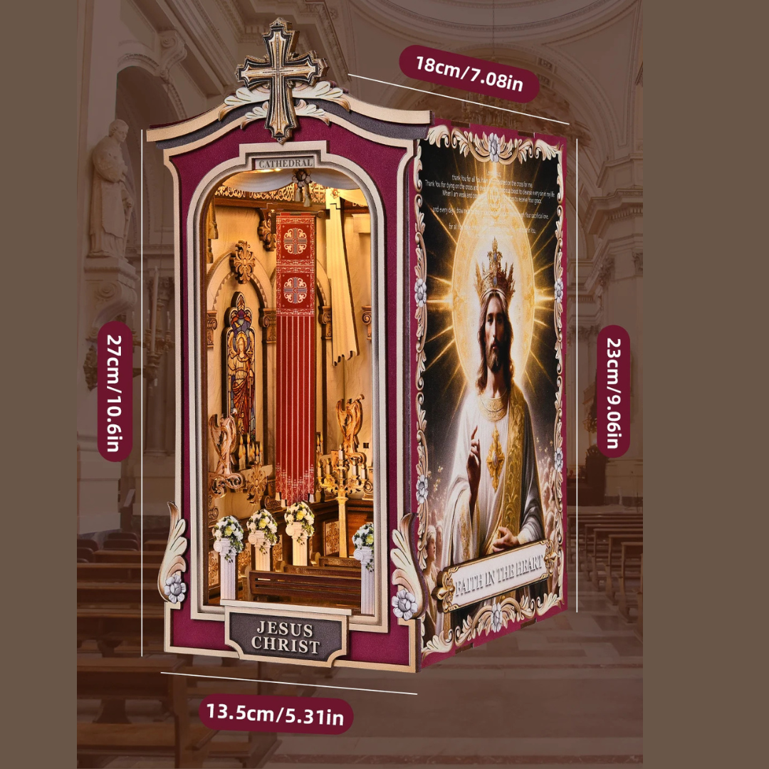 Mini Catedral Book Nook + Frete Grátis