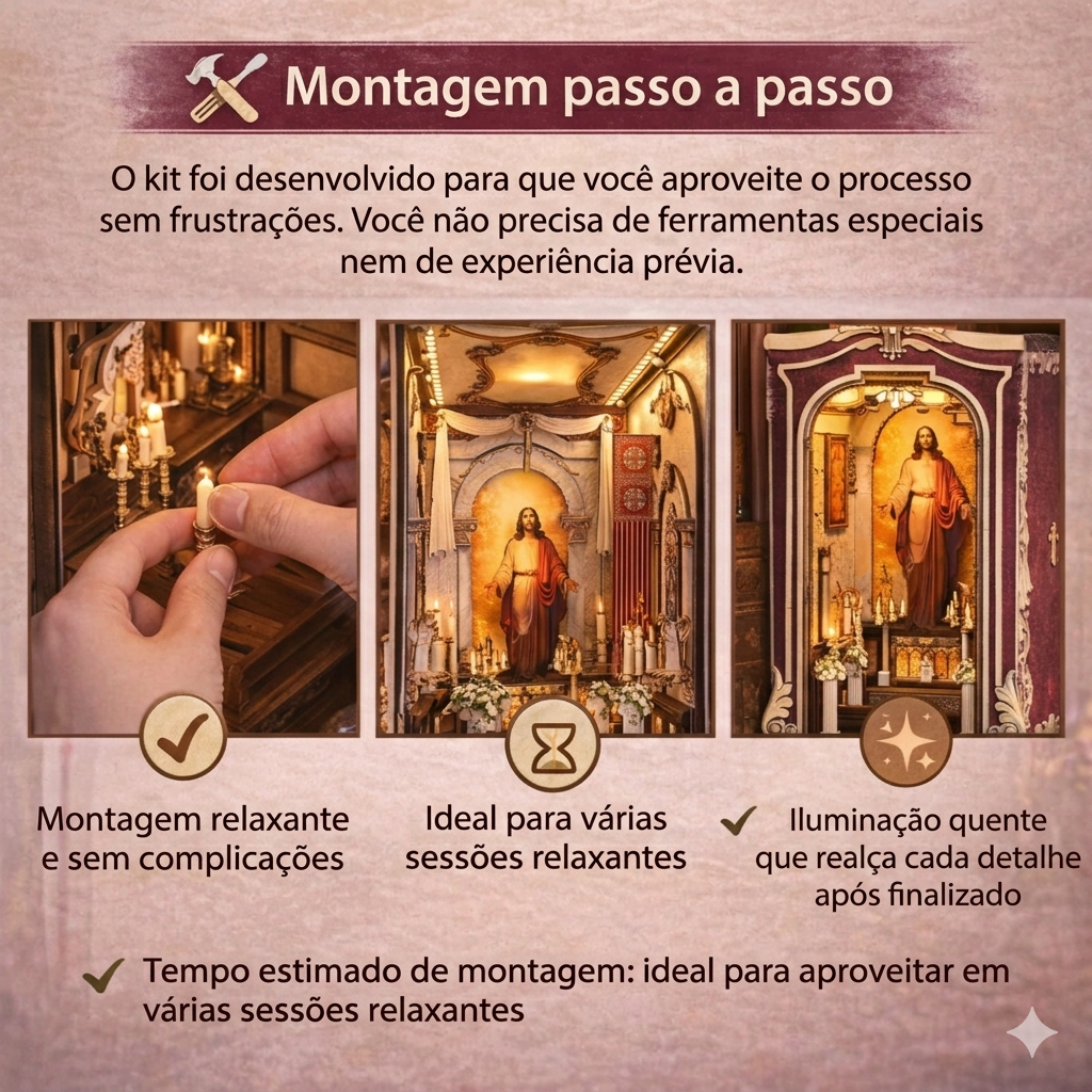 Mini Catedral Book Nook + Frete Grátis