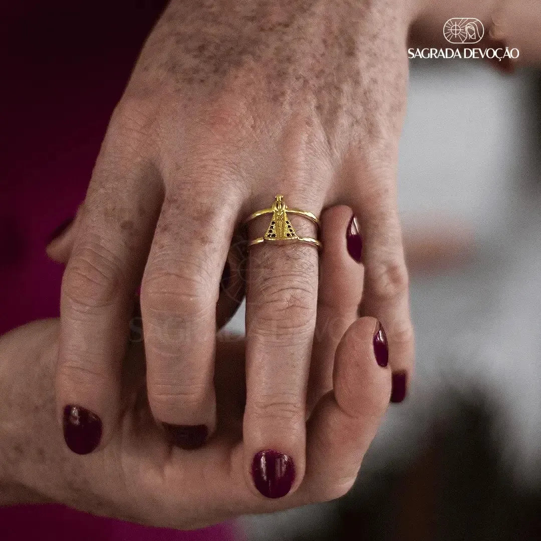 2 Colares de Nossa Senhora Aparecida + Anel de Nossa Senhora Aparecida